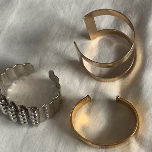 Three cuff bracelets